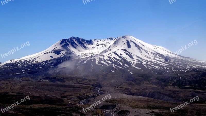 Mountain Volcano Snow Panoramic Mountain Peak