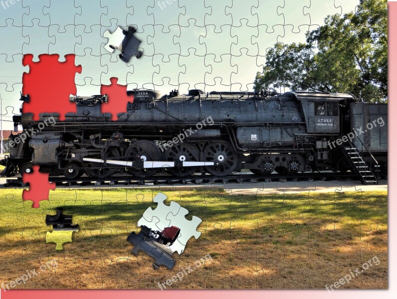 Texture Puzzle Usa Transport Train