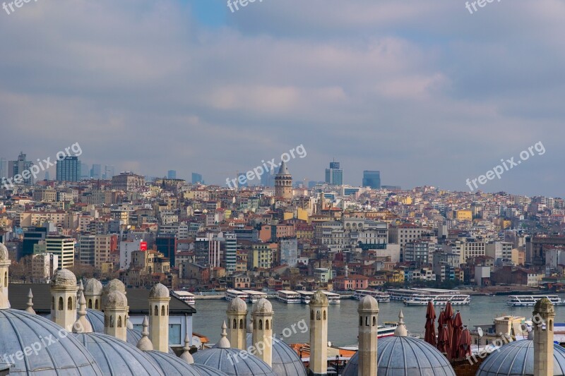 Istanbul Mosque Galata Tower Free Photos