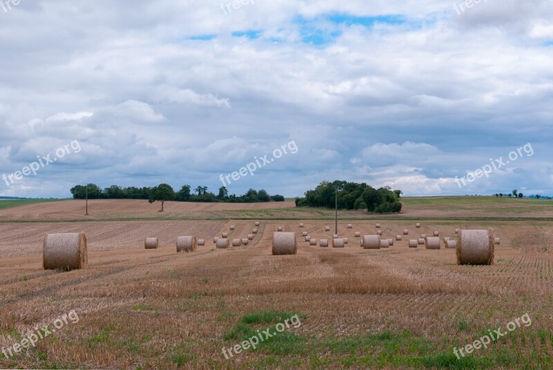 Landscape Field France Normandy Straw