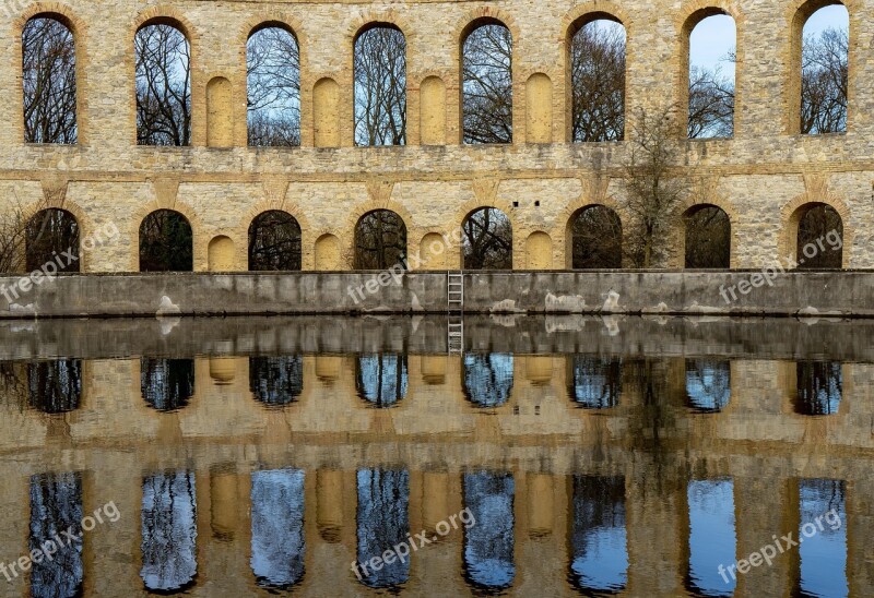 Water Reflection Ruin Building Potsdam