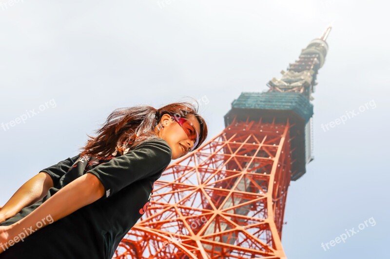 Tokyo Tower Travel Asian Women Free Photos