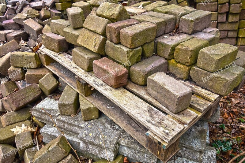 Bricks Stone Building Material Stacked Pallet