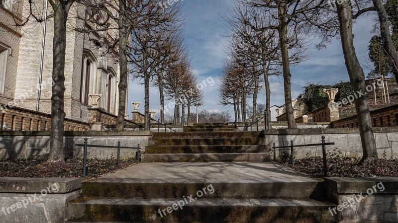 Architecture Old Schlossgarten Stairs Trees