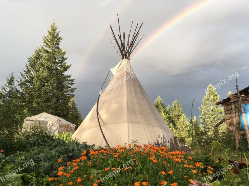 Nature Outdoors Rainbow Teepee Beauty