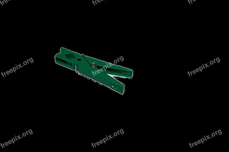 Clothes Peg Isolated Green Budget Hang