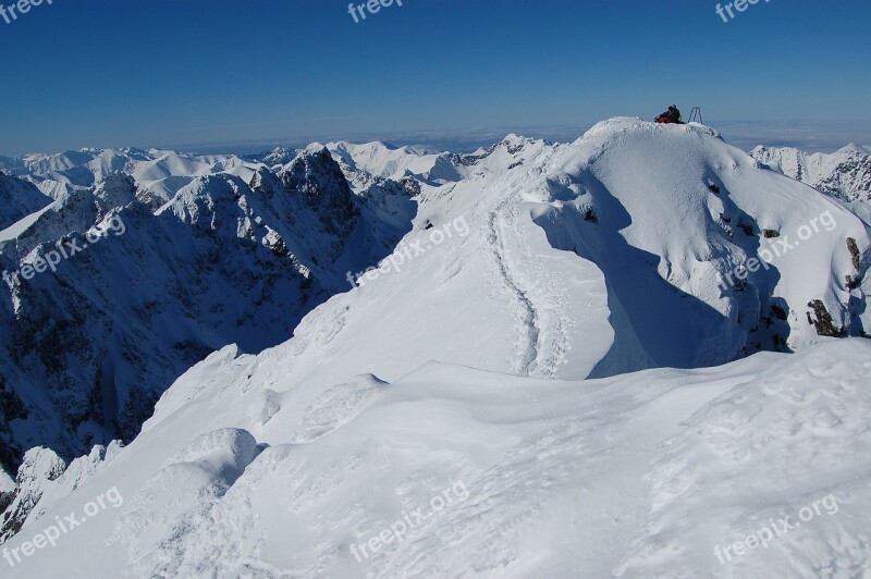 Features The Features Of The Face In The Winter Scratches Tatras The Highest Peak Of Poland Tatras Scratch The Top