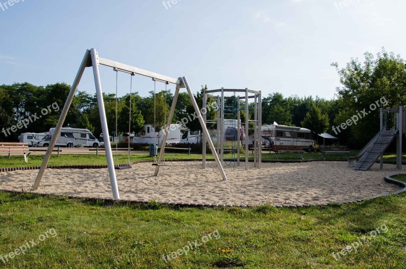 Rv Parking Campsite Playground Mobile Home Camping