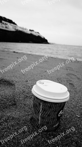 Monochrome Water Sea Relaxation Beach