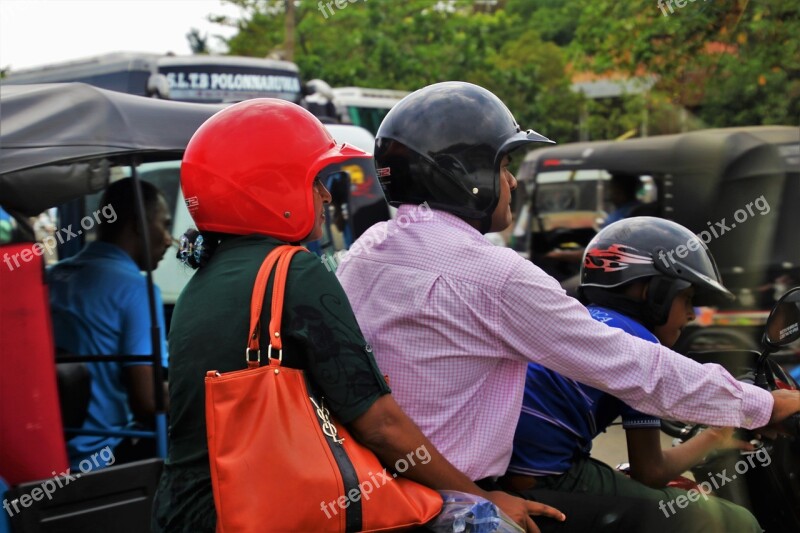 Helmet Red Three Motor People