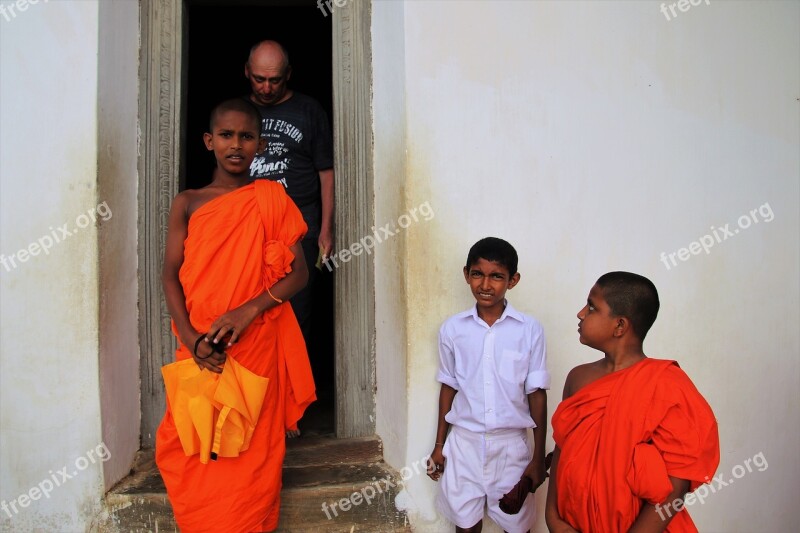 Monk Buddhist Look Faith Spiritual