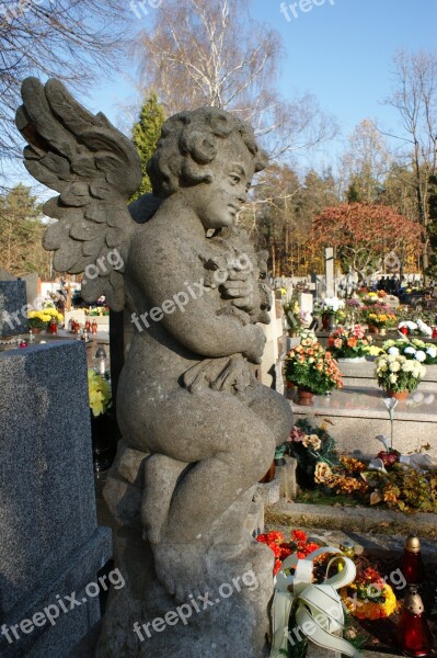 Sculpture The Statue The Art Of Cemetery Autumn