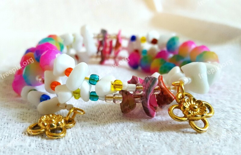 Colorful Bright Rainbow Bracelet Gemstone