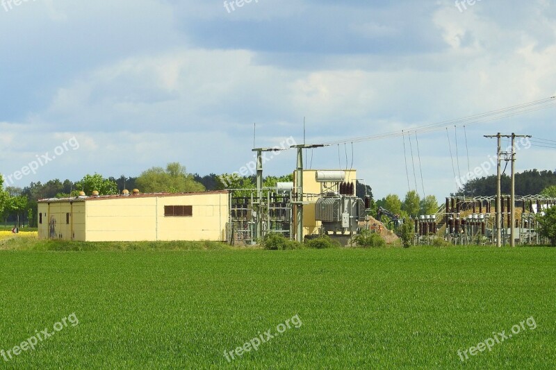 Transformer Station Substation Electricity Energy High Voltage