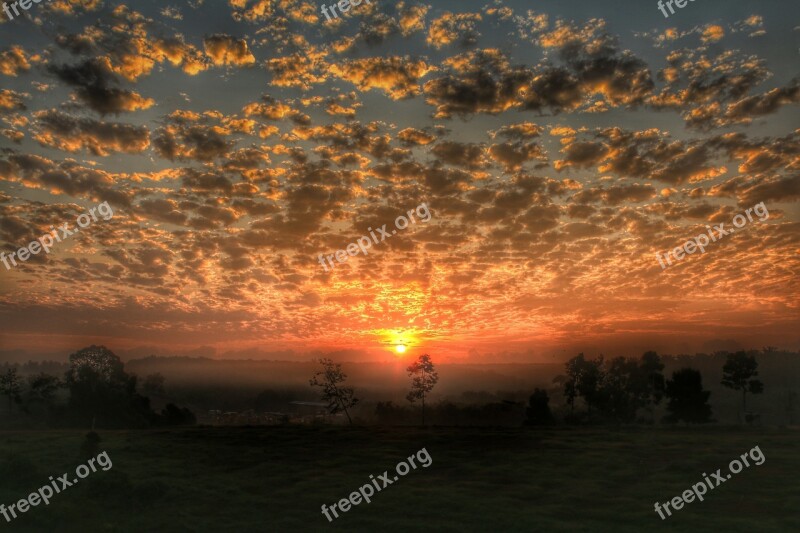 Sunset Dawn Evening Sun Nature