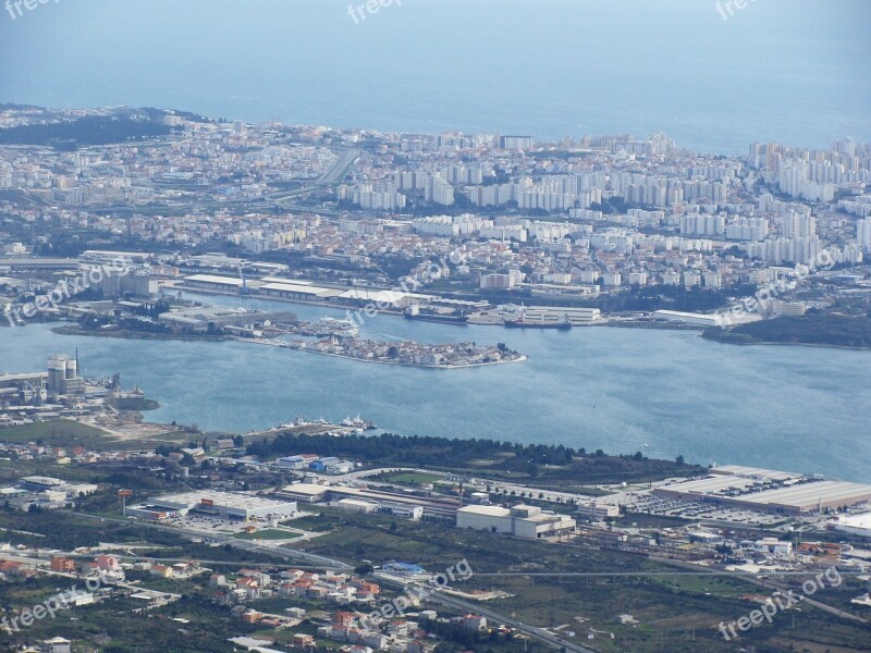 City Water Panoramic Cityscape Town