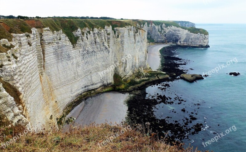 Nature France Normandy Etretat Cliff