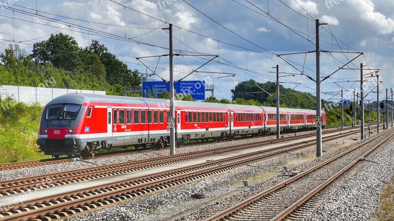 Train Railway Railway Line Transport System Deutsche Bahn