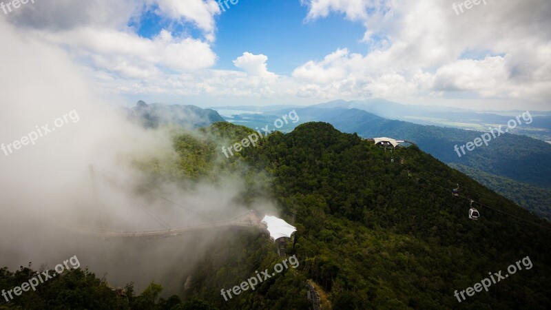 Nature Mountain Landscape Langkawi Bridge