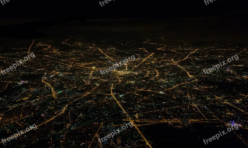 Moscow Night Map Plane View