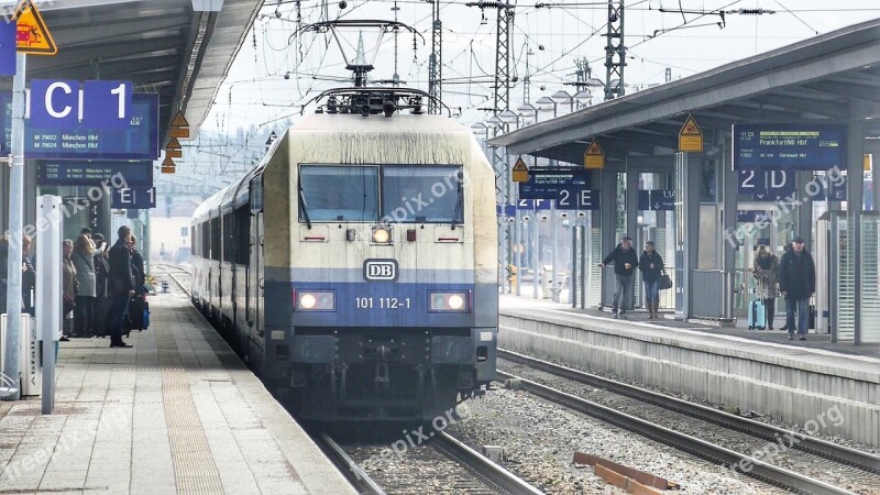 Train Railway Station Railway Line Rosenheim