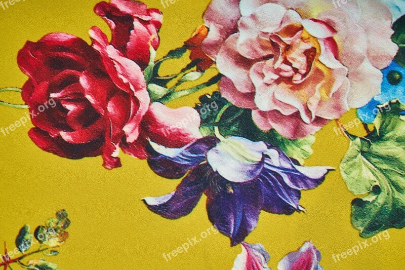 Textile Printing Flower Rose Cover