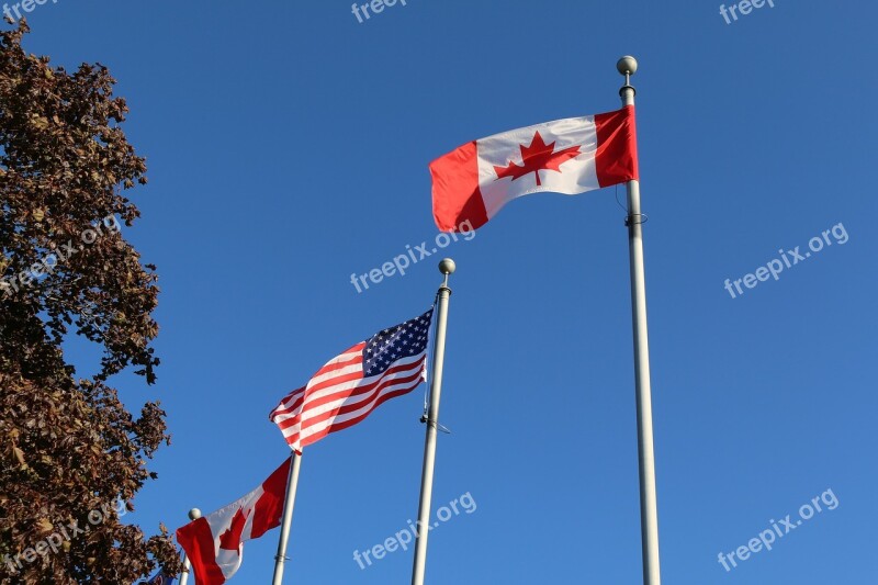 Flag Patriotism Pole Outdoors Wind