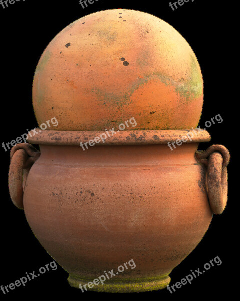 Terracotta Ball Amphora Ceramic Flower Bowl