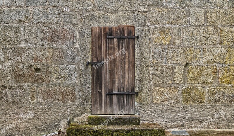 Wall Stone Stairway Door Old Door Input