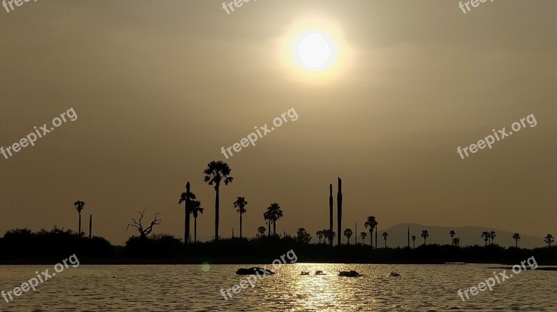 Sunset Water Sun Silhouette Africa