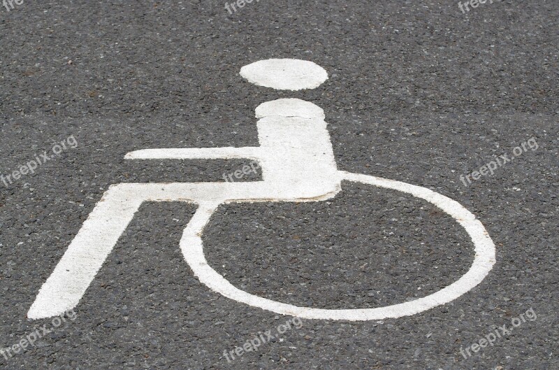 Asphalt Road Pictogram Wheelchair Users Disability