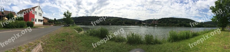 Erlach Am Main Neustadt Am Main Main Spessart Panorama Nature