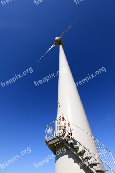 The Light Sky Wind Electricity Windmill In The Vendée