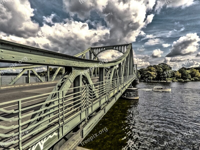 Bridge Waters Sky River Glienicker Bridge