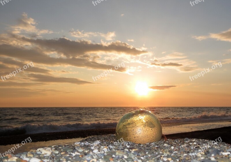 The Pacific Ocean Sea Sunset Evening Beach