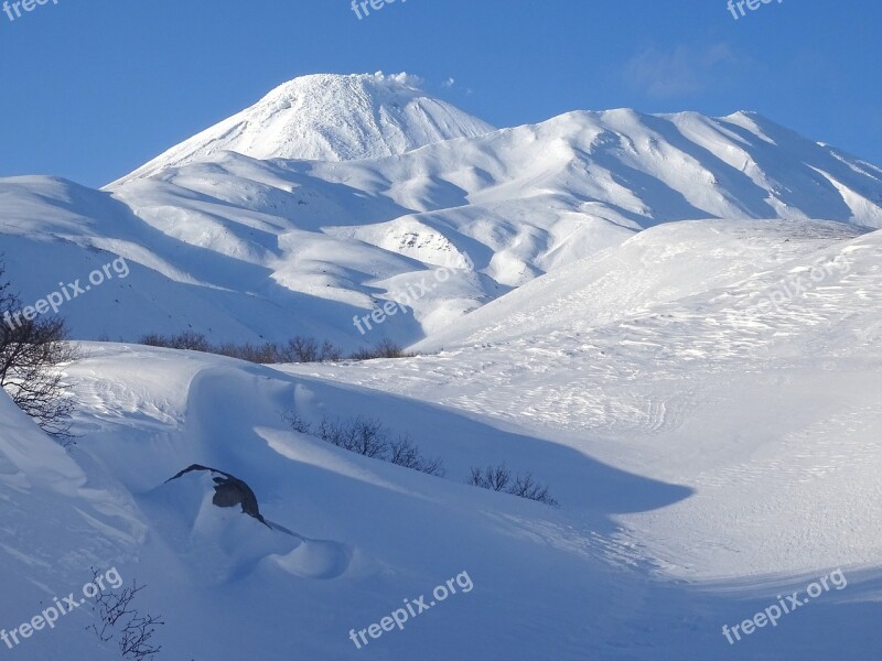 Mountains Winter Snow Height Wind