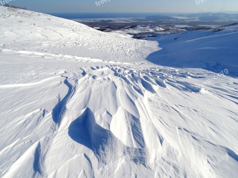 Mountains Winter Snow Height Wind