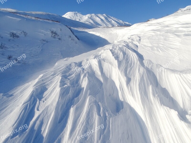 Mountains Winter Snow Height Wind