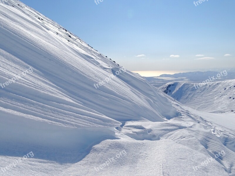 Mountains Winter Snow Height Wind