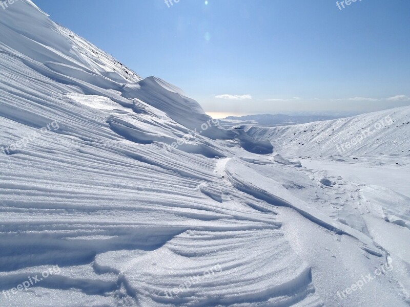 Mountains Winter Snow Height Wind