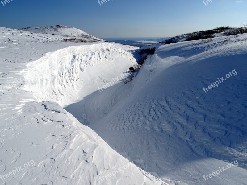 Mountains Depression Yama Pit Snow