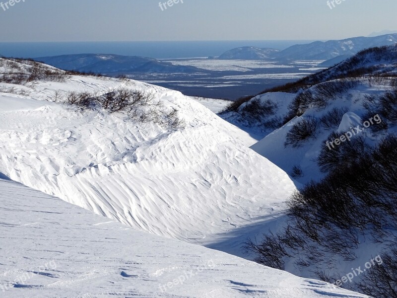 Mountains Depression Yama Pit Snow