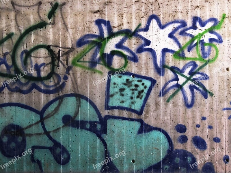 Graffiti Concrete Wall Wall Art Mural