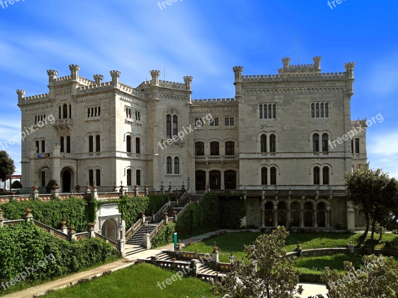 Castle Outdoors Miramare Italy Free Photos