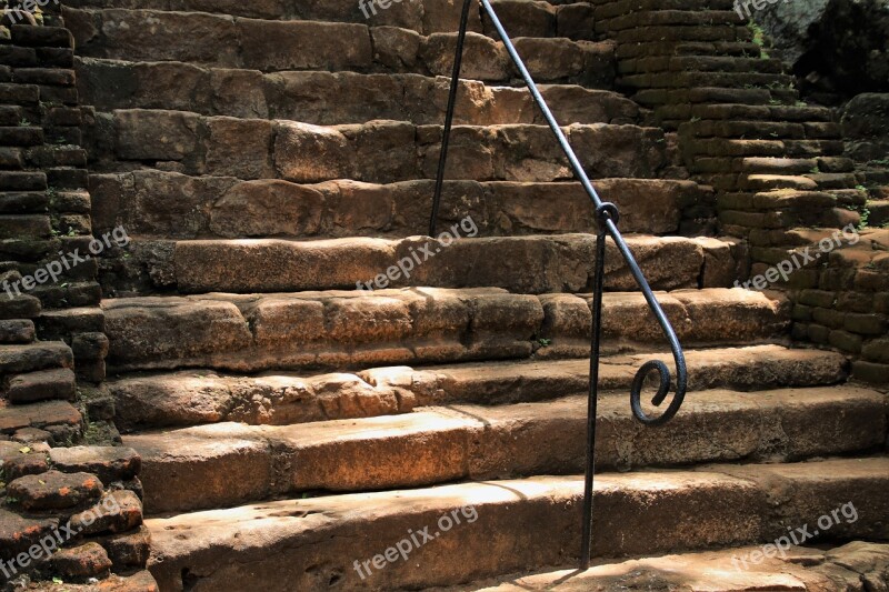 Stairs Stone Monument Crash Barrier Metal