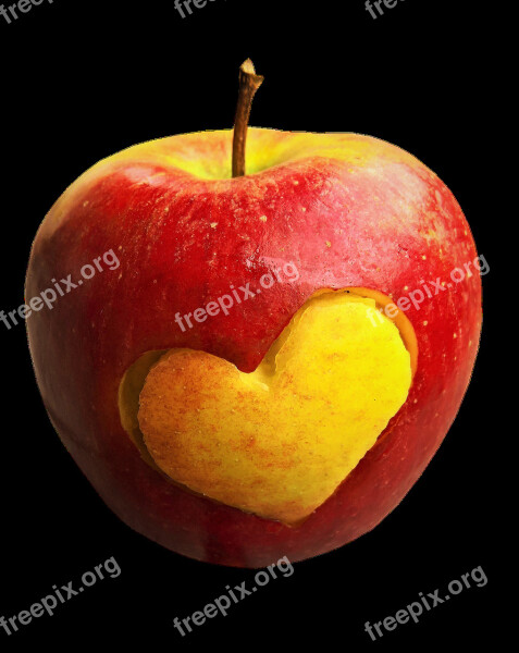 Apple Fruit Heart Food Healthy