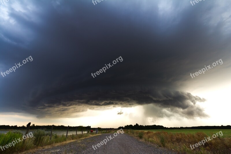 Super Cell Road Cumulonimbus Storm Hunting Meteorology