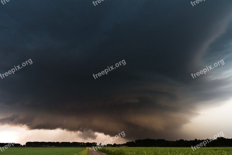 Super Cell Monster Hail Storm Wall Cloud Storm Front