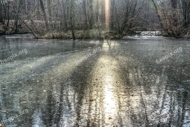 Frozen Lake Ice Ice Rink Cold