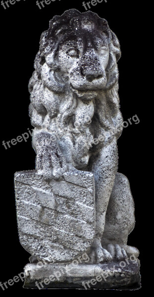 Lion Stone Figure Heraldic Animal Bavaria Lion Sculpture